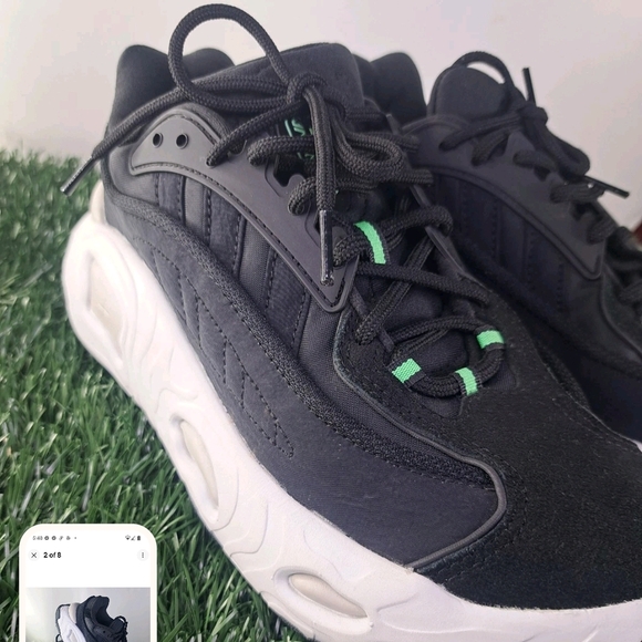 Oznova Adidas Black and Green Athletic Sneakers - Picture 8 of 14